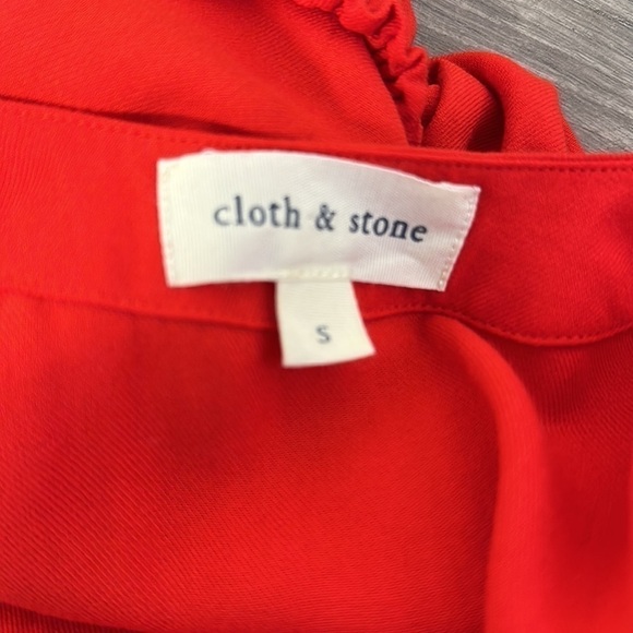Cloth & Stone by Anthropolgie Red Long Sleeve Tie Back Top Blouse Size small - Picture 10 of 11